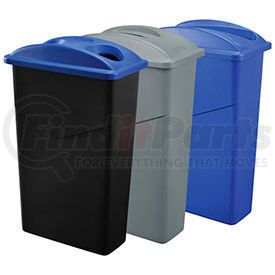 261938 by GLOBAL INDUSTRIAL - Global Industrial&#153; Recycling System For Paper/Bottles & Cans, 69 Gallon, Gray/Blue/Black
