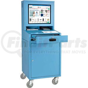 239115BL by GLOBAL INDUSTRIAL - Global Industrial&#153; Mobile LCD Computer Cabinet Workstation, Blue, Unassembled