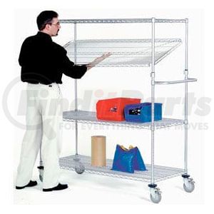 580554AB by GLOBAL INDUSTRIAL - Nexel® E-Z Adjust Wire Shelf Truck 36x24x60 1200 Pound Capacity with Brakes