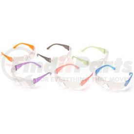 S4110SMP by PYRAMEX SAFETY GLASSES - Intruder&#8482; Eyewear Multi-Pack Clear Lens, Assorted Temple Colors, 12 Pairs/Dozen