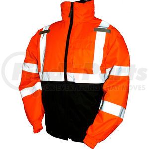 J26119.LG by TINGLEY - Tingley&#174; J26119 Bomber II Hooded Jacket, Fluorescent Orange/Red/Black, Large