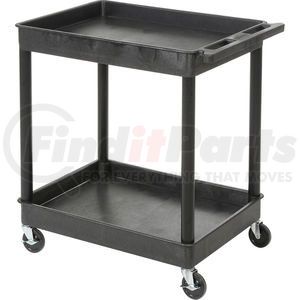 STC11-B by LUXOR - Luxor&#174; STC11 Tray Top Shelf 2 Shelf Plastic Utility Cart 24x18 4" Casters