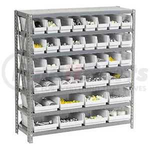 603438WH by GLOBAL INDUSTRIAL - Global Industrial&#153; Steel Shelving with 48 4"H Plastic Shelf Bins Ivory - 36x18x39-7 Shelves