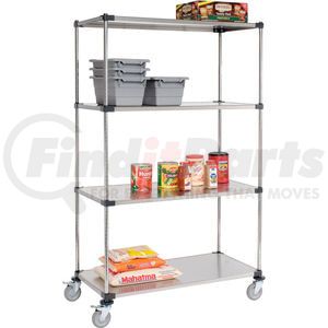 585115B by GLOBAL INDUSTRIAL - Nexel® Stainless Steel Shelf Truck 48x24x80 1200 Lb. Capacity with Brakes