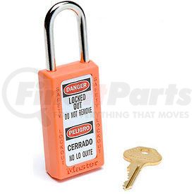 411ORJ by MASTER LOCK - Orange Zenex™ Safety Padlock, Thermoplastic, 1-1/2" Wide