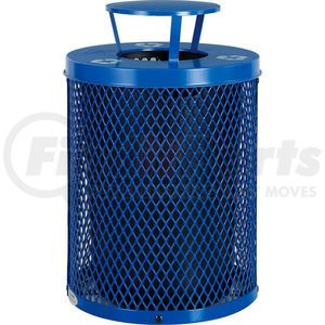 261960BL by GLOBAL INDUSTRIAL - Global Industrial&#153; Mesh Recycling Can w/Rain Bonnet Lid, 32 Gallon, Blue