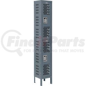 493248GY by GLOBAL INDUSTRIAL - Global Industrial&#153; Infinity&#174; Double Tier 2 Dr Ventilated Locker, 12"Wx18"Dx36"H, Assembled