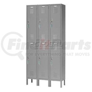 Global Industrial 652147GY Padlock Global Industrial Capital® Double Tier 6 Door Locker, 12"Wx15"Dx36"H, Gray,