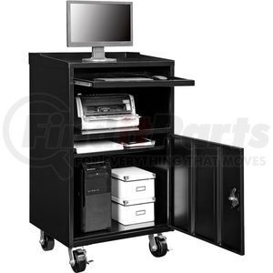 694561BK by GLOBAL INDUSTRIAL - Global Industrial&#8482; Mobile Computer Cabinet, 27"W x 24"D x 49-1/2"H, Black, Unassembled