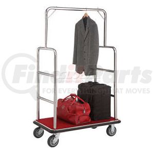 985116SL by GLOBAL INDUSTRIAL - Global Industrial&#8482; Silver Stainless Steel Bellman Cart Straight Uprights 6" Rubber Casters