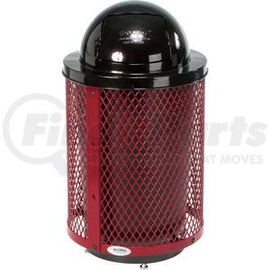 261948RDD by GLOBAL INDUSTRIAL - Global Industrial&#153; Outdoor Diamond Steel Trash Can With Dome Lid & Base, 36 Gallon, Red