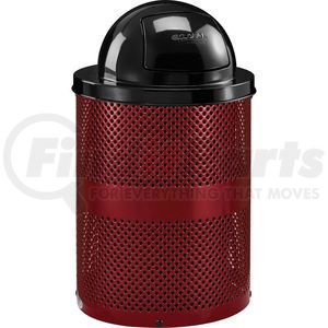 261949RD by GLOBAL INDUSTRIAL - Global Industrial&#153; Outdoor Perforated Steel Trash Can With Dome Lid, 36 Gallon, Red