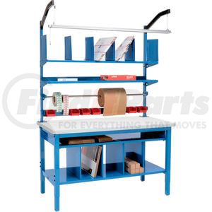 Global Industrial 412441 Workbench Complete Packing Workbench Plastic Square Edge - 72 x 36
