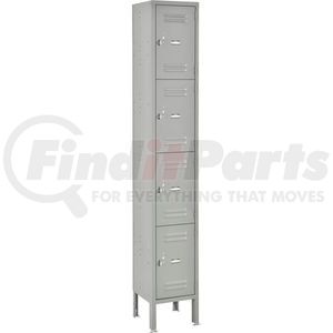 493483GY by GLOBAL INDUSTRIAL - Global Industrial&#153; Four Tier 4 Door Global Lockers, 12"Wx15"Dx18"H, Gray, Assembled