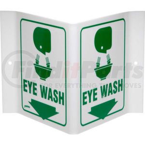 V1EW03A by BRADY - Brady&#174; V1EW03A Eye Wash "V" Sign, 2 Sided, Acrylic, 9"W x 6"H