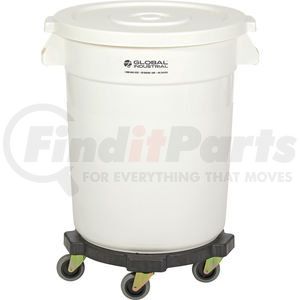 240458WHB by GLOBAL INDUSTRIAL - Global Industrial&#153; Plastic Trash Can with Lid & Dolly - 20 Gallon White