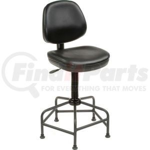Global Industrial 516124 Desk Chair Interion® Vinyl Armless Spider Base Shop Stool, Black