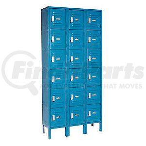 269693BL by GLOBAL INDUSTRIAL - Global Industrial&#153; Paramount&#174; Six Tier 18 Door Locker, 12"Wx18"Dx12"H, Blue, Assembled