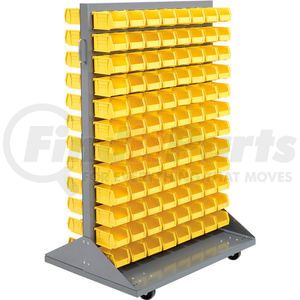 550170YL by GLOBAL INDUSTRIAL - Global Industrial&#153; Mobile Double Sided Floor Rack - 192 Yellow Stacking Bins 36 x 54