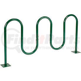 652778MGN by GLOBAL INDUSTRIAL - Global Industrial&#8482; 7-Bike Wave Bike Rack, Green, Flange Mount