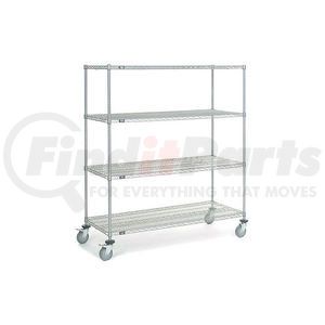 168220 by GLOBAL INDUSTRIAL - Nexel&#174; Chrome Wire Shelf Truck, 60"W x 24"D x 69"H, 1200 Lb. Capacity