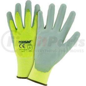 HVY713SUTS/S by PIP INDUSTRIES - Touch Screen Hi Vis Yellow Nylon Shell Coated Gloves, Gray PU Palm Coat, Small