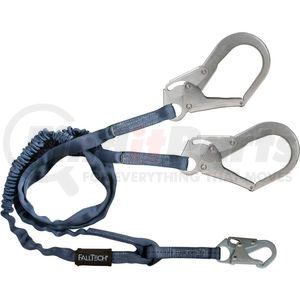 8259Y3 by FALLTECH - FallTech&#174; 8259Y3 Internal 6' Shock Absorbing Lanyard, with 1 Snap Hook and 2 Rebar Hooks