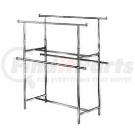 KH2 by ECONOCO - Clamp-On Hangrail For Double Bar Garment Racks K40 And K41 - Chrome