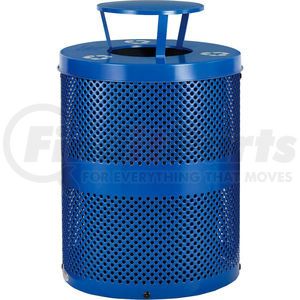 261961BL by GLOBAL INDUSTRIAL - Global Industrial&#153; Recycling Can w/Rain Bonnet Lid, 32 Gallon, Blue