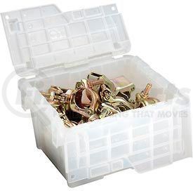 FP03-Clear by LEWIS-BINS.COM - ORBIS Flipak&#174; Attached Lid Container FP03 - 11-13/16 x 9-13/16 x 7-11/16, Clear