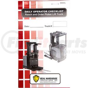 70-1077 by IRONGUARD SAFETY PRODUCTS - Replacement Checklist 70-1077 for Ideal Warehouse Electric Narrow Aisle Forklift Checklist Caddy