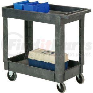 241749 by GLOBAL INDUSTRIAL - Global Industrial&#153; Standard Tray Top Plastic Utility Cart, 2 Shelf, 34"Lx17"W, 5" Casters