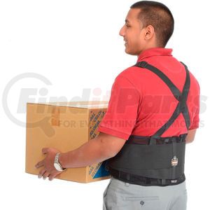 11385 by ERGODYNE - Ergodyne® ProFlex® 100 Economy Back Support W/Rubber Track Webbing, XL, Black