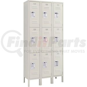493424TN by GLOBAL INDUSTRIAL - Global Industrial™ Infinity® Triple Tier 9 Door Locker, 12"Wx15"Dx24"H, Tan, Assembled