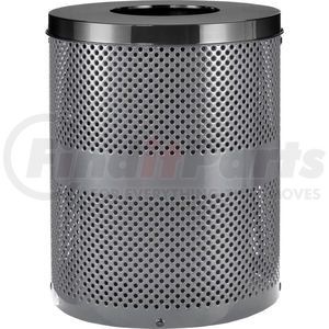 261925GY by GLOBAL INDUSTRIAL - Global Industrial&#153; Outdoor Perforated Steel Trash Can With Flat Lid, 36 Gallon, Gray
