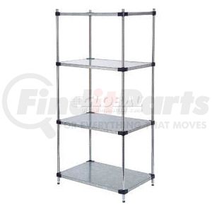 189916 by GLOBAL INDUSTRIAL - Nexel&#174; 4 Tier Shelving Starter Unit, Solid Galvanized Steel, 60"Wx24"Dx63"H