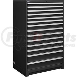 298451BK by GLOBAL INDUSTRIAL - Global Industrial™ Modular Drawer Cabinet, 14 Drawers, w/Lock, 36"Wx24"Dx57"H, Black