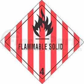 DL5130 by DECKER TAPE - Hazard Class 4 - Flammable Solid 4" x 4" - White / Red / Black