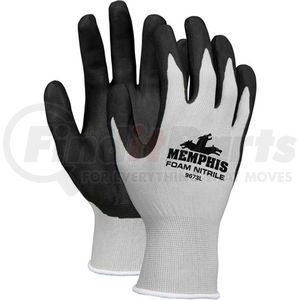 9673M by MCR SAFETY - Memphis&#8482; 9673M Nitrile Dipped Foam Gloves, Medium, Gray/Black, 13 Gauge, 1-Pair