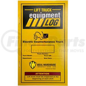 70-1065-1 by IRONGUARD SAFETY PRODUCTS - Replacement Log Book 70-1065-1 for Ideal Warehouse Electric Counterbalance Forklift Log
