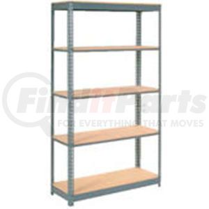 254442H by GLOBAL INDUSTRIAL - Heavy Duty Shelving - 48" W x 12" D x 96" H, with 5 Shelves, Wood Deck, Gray