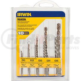 11117 by IRWIN - 10 Pc. Set Spiral Flute Screw Extractors w/Cobalt Drill Bit
