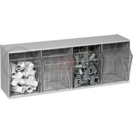 QTB304GY by QUANTUM STORAGE SYSTEMS - Quantum Tip Out Storage Bin QTB304 - 4 Compartments Gray