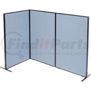 Global Industrial 695050BL Interion® Freestanding 3-Panel Corner Room Divider, 36-1/4"W x 60"H Panels, Blue