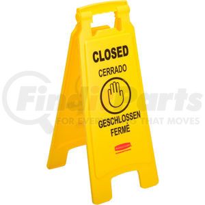 FG611278YEL by RUBBERMAID - Rubbermaid&#174; 6112-78 Floor Sign 2 Sided Multi-Lingual - Closed