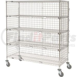 800388 by GLOBAL INDUSTRIAL - Nexel&#174; Enclosed Wire Exchange Truck 5 Wire Shelves 800 Lb. Cap.