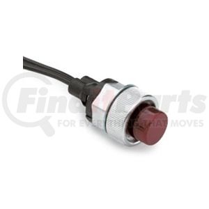 PL-118-RC001-BX by COLE HERSEE - PL-118 Series Pilot Light, 12V Single Contact, Insulated, Red Lens, Black Bezel