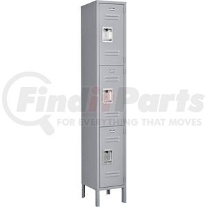 493423GY by GLOBAL INDUSTRIAL - Global Industrial&#153; Infinity&#174; Triple Tier 3 Door Locker, 12"Wx15"Dx24"H, Gray, Assembled