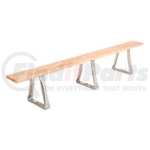Global Industrial 184993 Workbench Global Industrial Locker Bench Hardwood Top w/SS Trapezoid Pedestals, Bolt Down