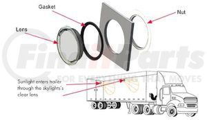 4001-1 by TECTRAN - Trailer Skylight - Assembly, 4 inches, Universal
